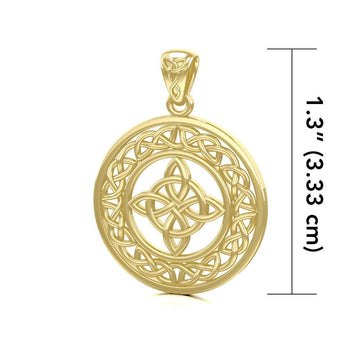 Embrace Eternal Unity: Celtic Four Point Knot Solid Gold Pendant - GPD728 | Symbolize the Infinite Connection - Jewelry